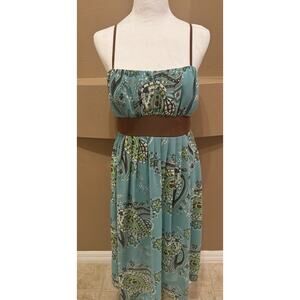 Jonathan Martin Studio Women’s Aqua/Brown Spaghetti Strap Cocktail Dress Size 8